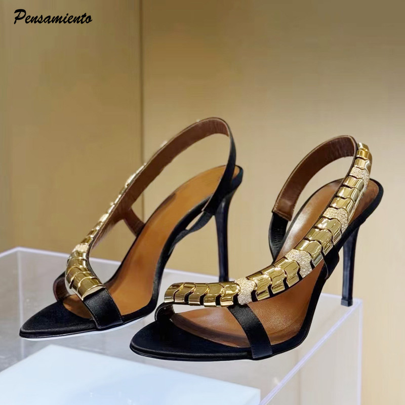 Rhinestone Sandal Women - Luxe strass-pailletten satijnen dames gladiatorsandalen mode
