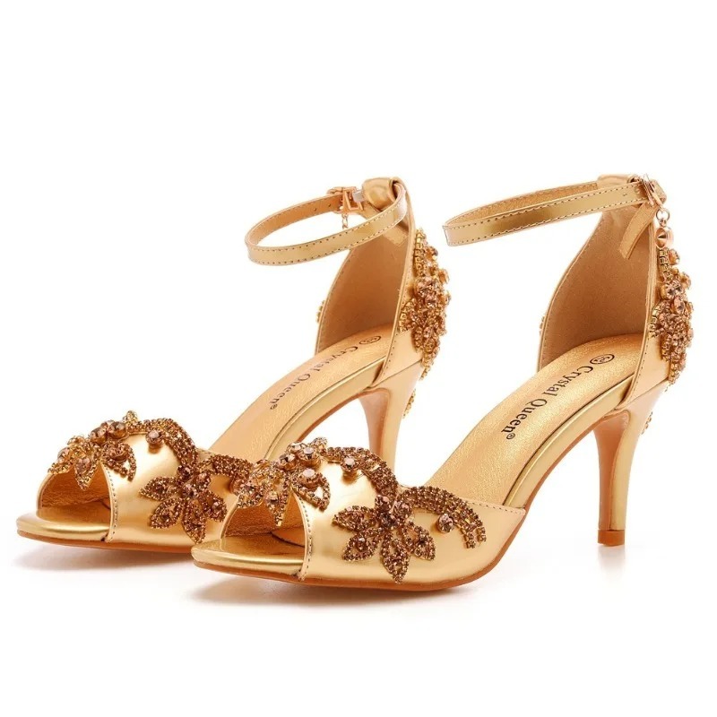 Rhinestone Sandal Women - Modeontwerper Damesschoenen Luxe strass peeptoe sandalen
