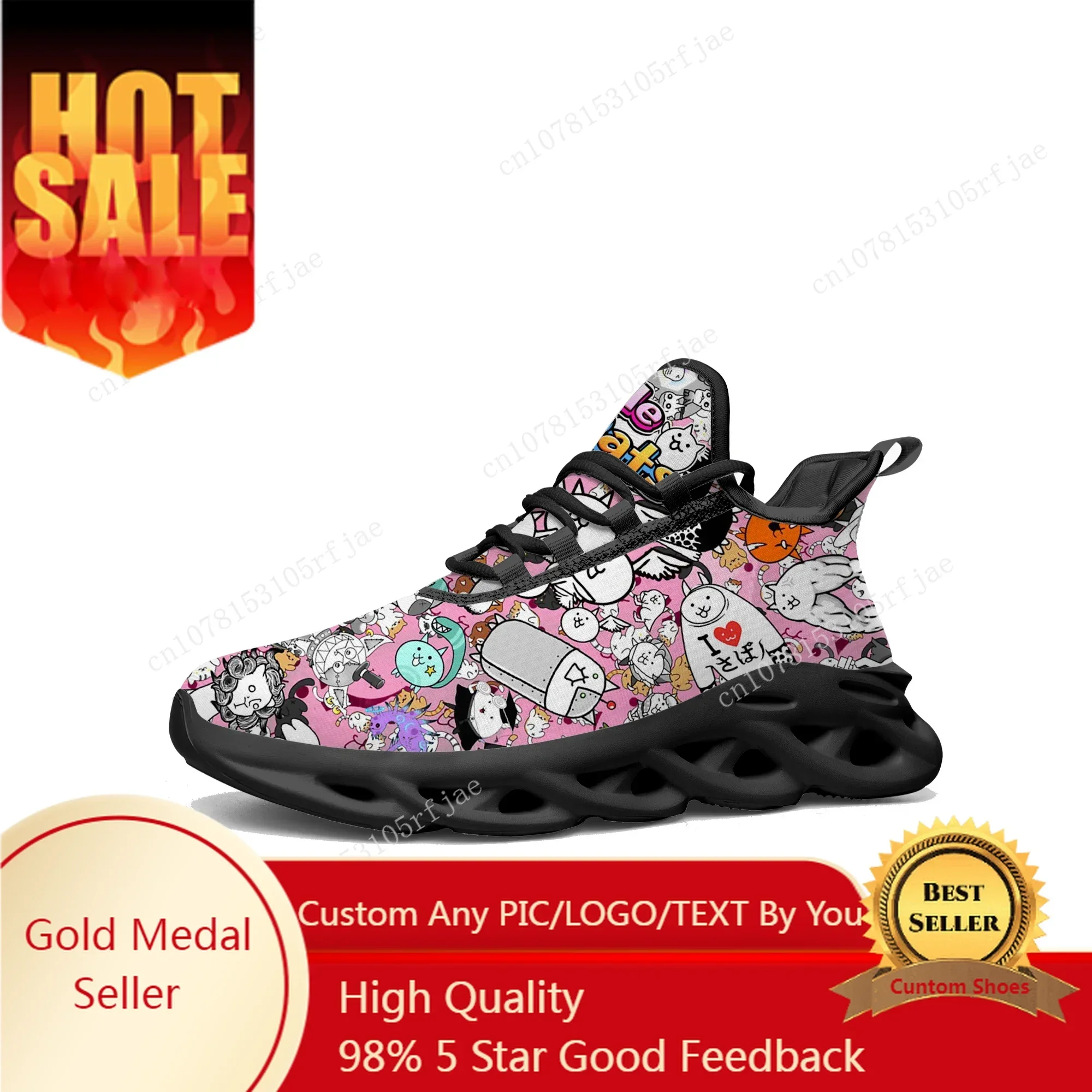 Women Shoes Running - De Battle Cats Flats Sneakers Hot
