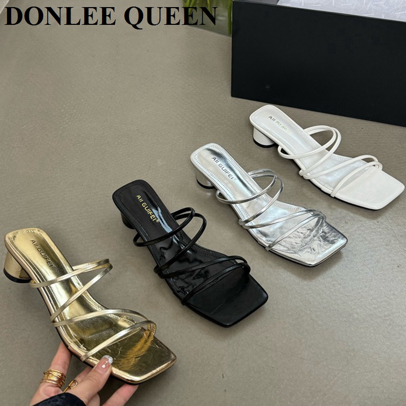 Women Shoes Branded - 2026 Mode Vrouwen Slippers Vierkante Lage