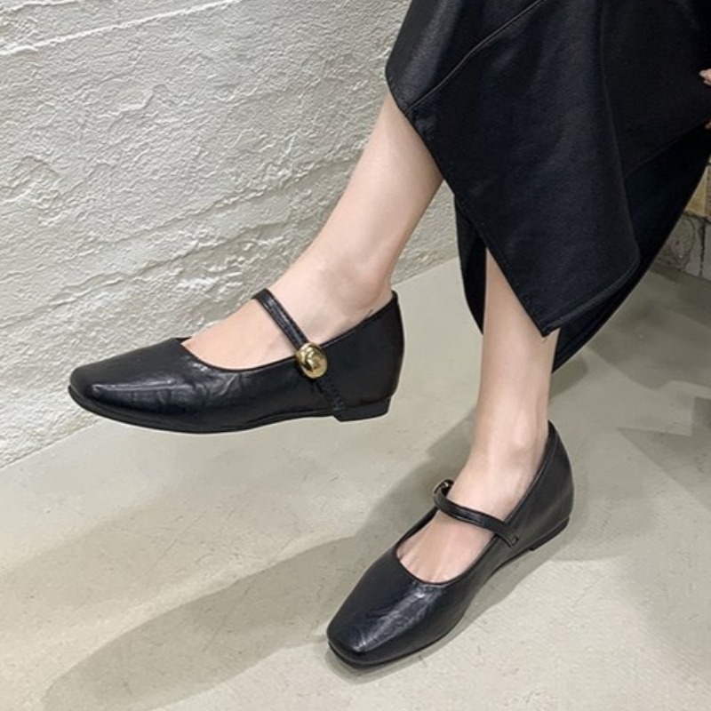 Shoes For Women Flats - Ultrazachte leren zwarte instappers Damesschoenen 20266