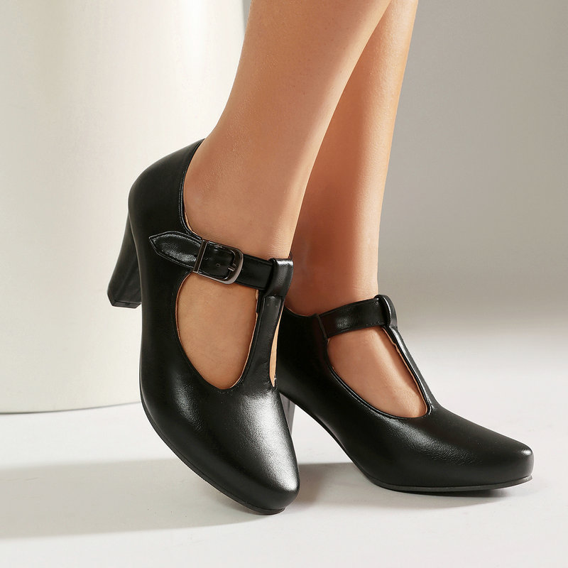 Women'S Xti Shoes - Dames T-Strap Mary Jane Schoenen Blok