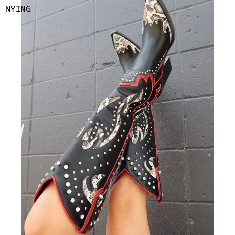 Western Cowgirl Boot - 2025 Plus Maat 44 Dames Geborduurde