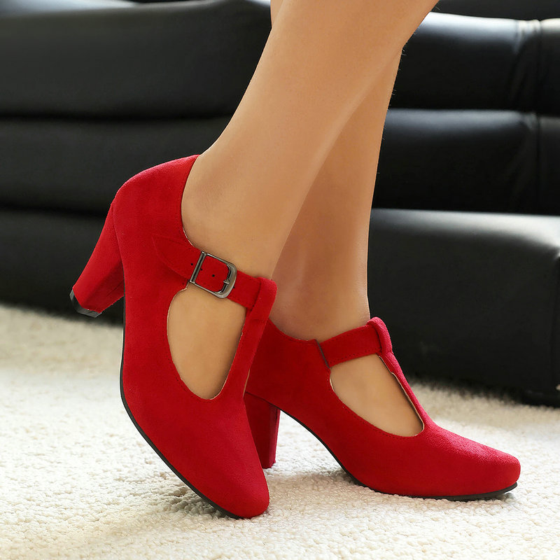 Women'S Xti Shoes - T-Strap Mary Jane Schoenen Dames Kunstsuède