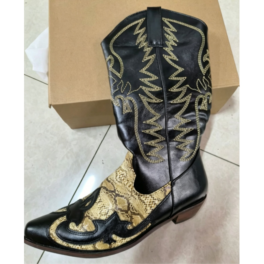 Western Cowgirl Boot - Geborduurde Western Cowboy Laarzen Retro Puntige