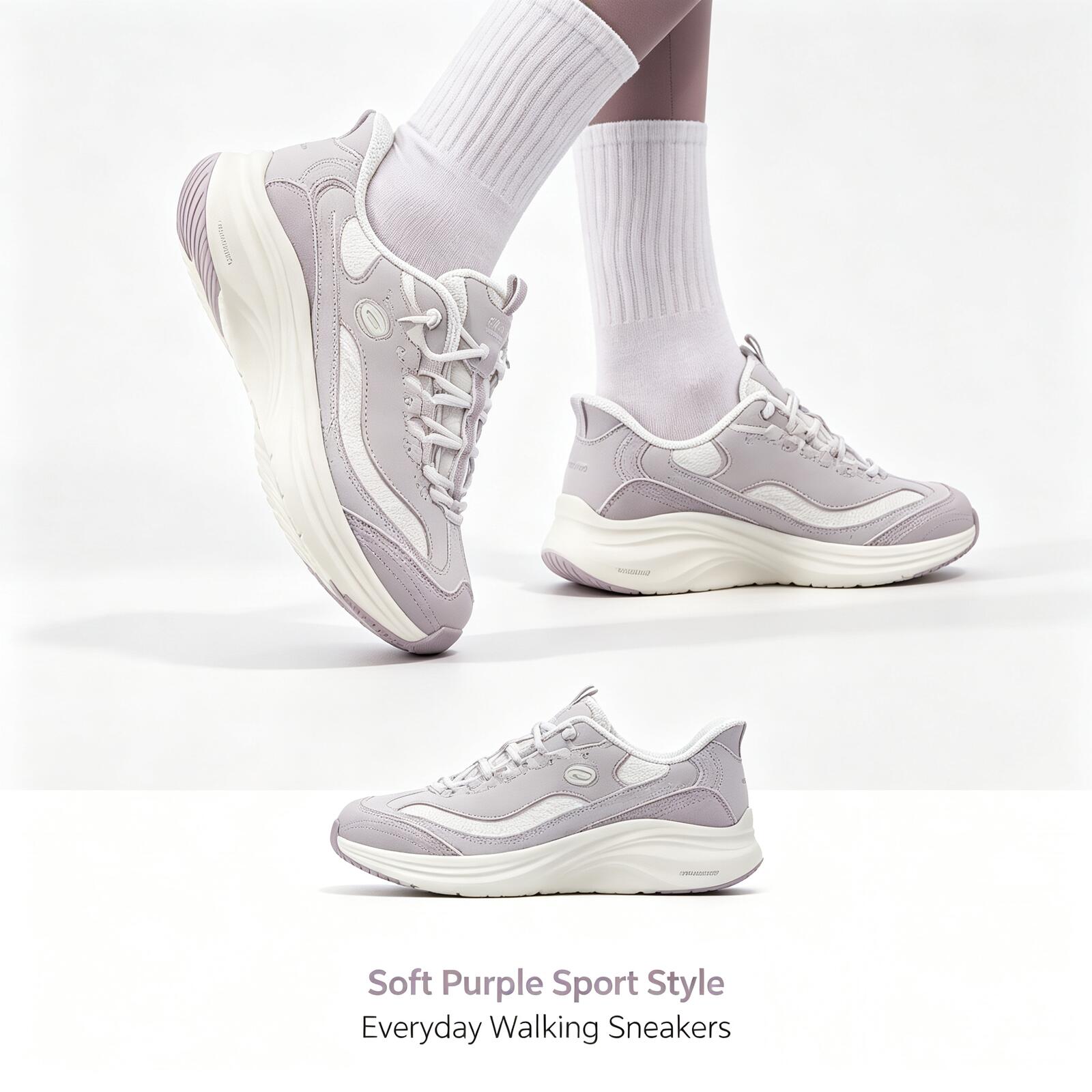 Women Shoes Hong Kong - Skechers Dames Lavendel Memory Foam Mesh
