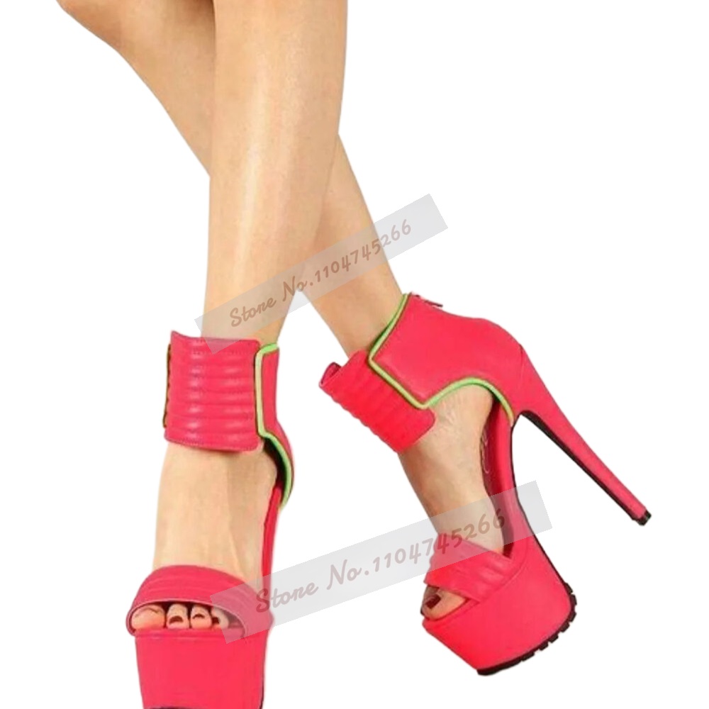 Rozerood mat leer gestreepte s - Wide Fit Heels recensie en prijs