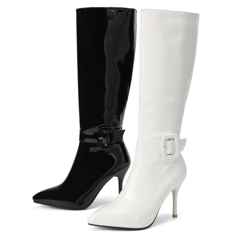 Zwart Wit Knie Hoge Laarzen Vo - Women Shoes Size 7 recensie en prijs