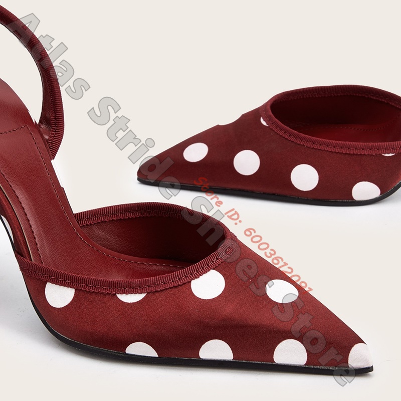 Satijnwitte polkadot slingback - Wide Fit Heels recensie en prijs