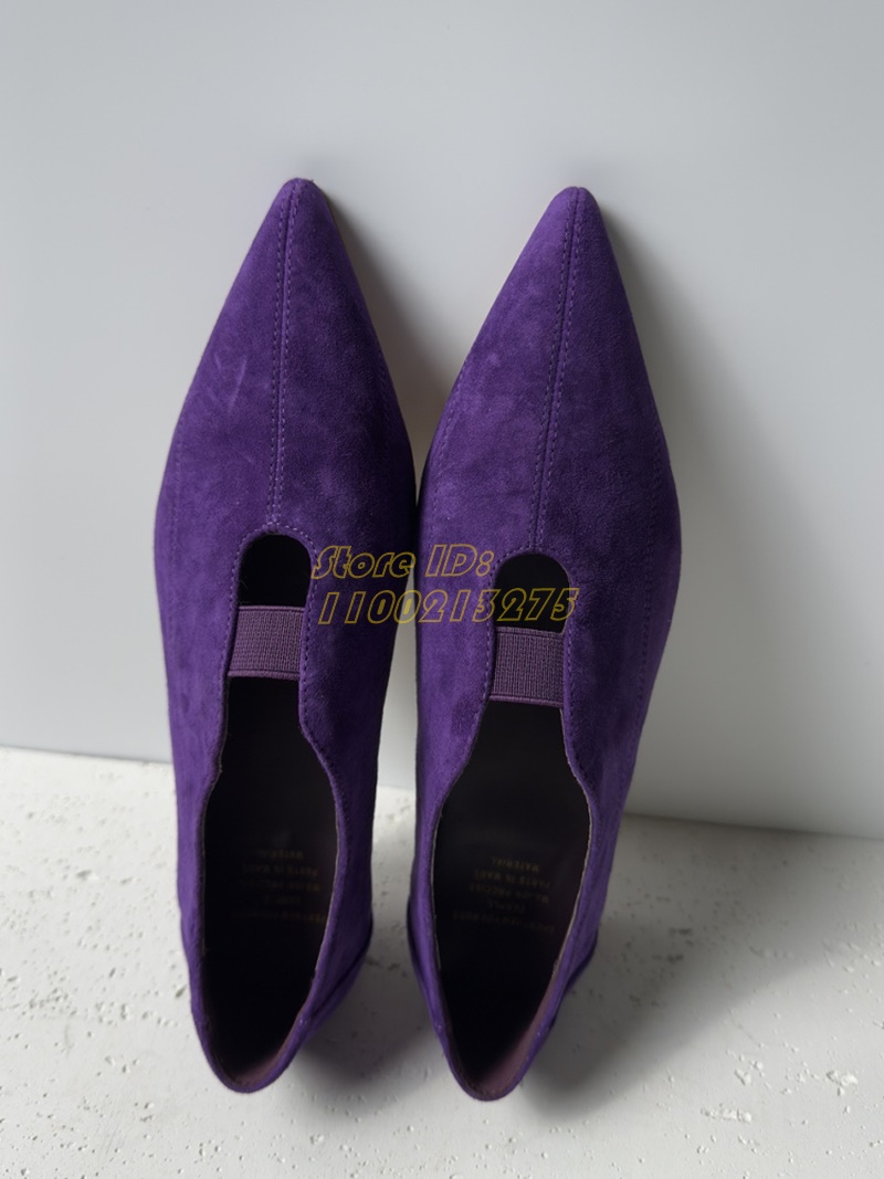 Paars suède puntige teen pumps - Women Shoes Winter recensie en prijs