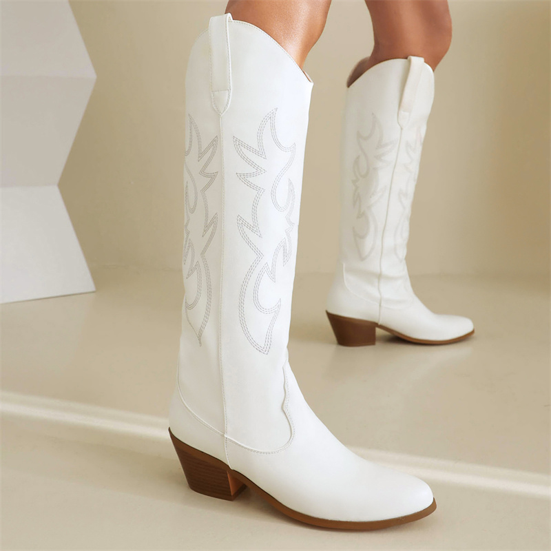 Witte dames kniehoge laarzen 2 - Women Shoes Size 7 recensie en prijs