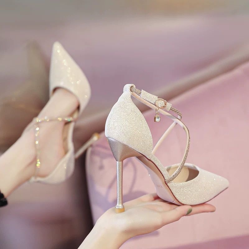 8CM Dunne Hak Holle Puntige Te - Rhinestone Sandal Women recensie en prijs