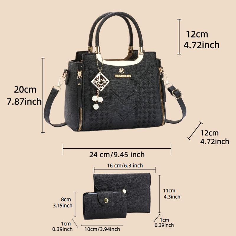 3-delige handtasset van lychee - Women Shoes Zipper recensie en prijs