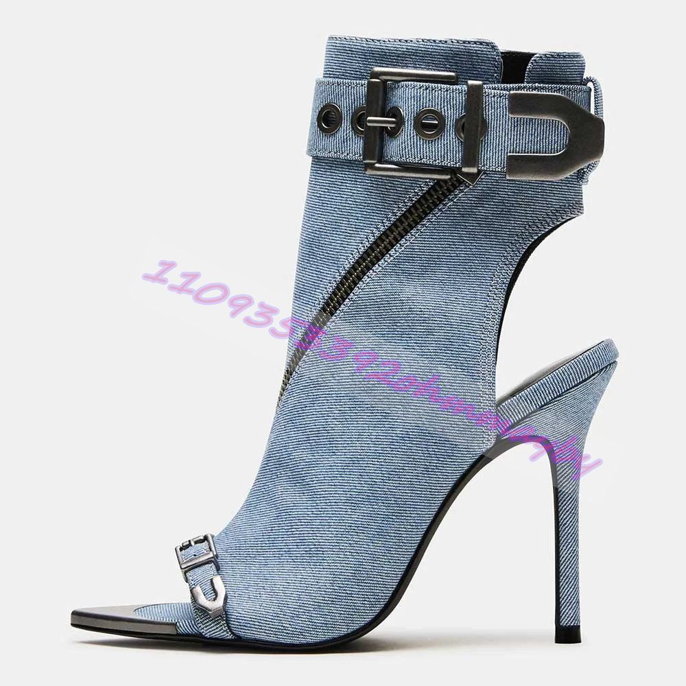 Zomer blauwe denim laarzen met - Women Shoes Zipper recensie en prijs