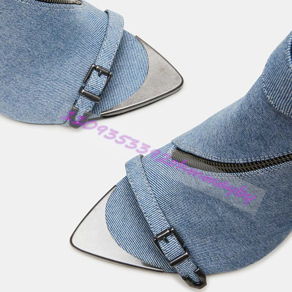 Zomer blauwe denim laarzen met - Women Shoes Zipper recensie en prijs