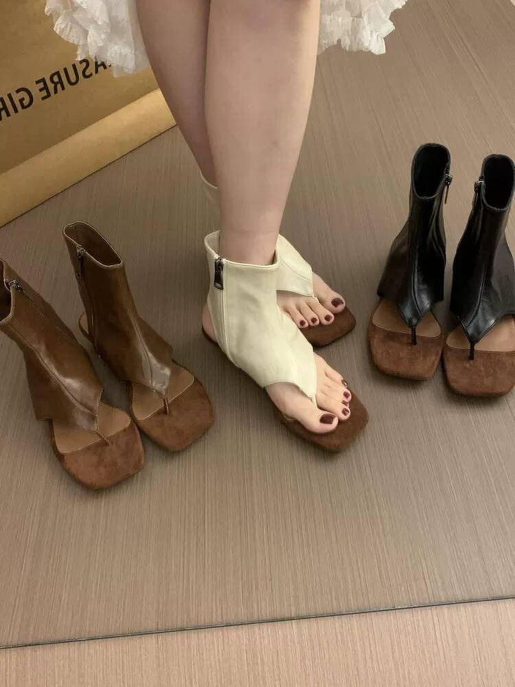 2026 Franse Retro Bruine Korte - Women Shoes Zipper recensie en prijs