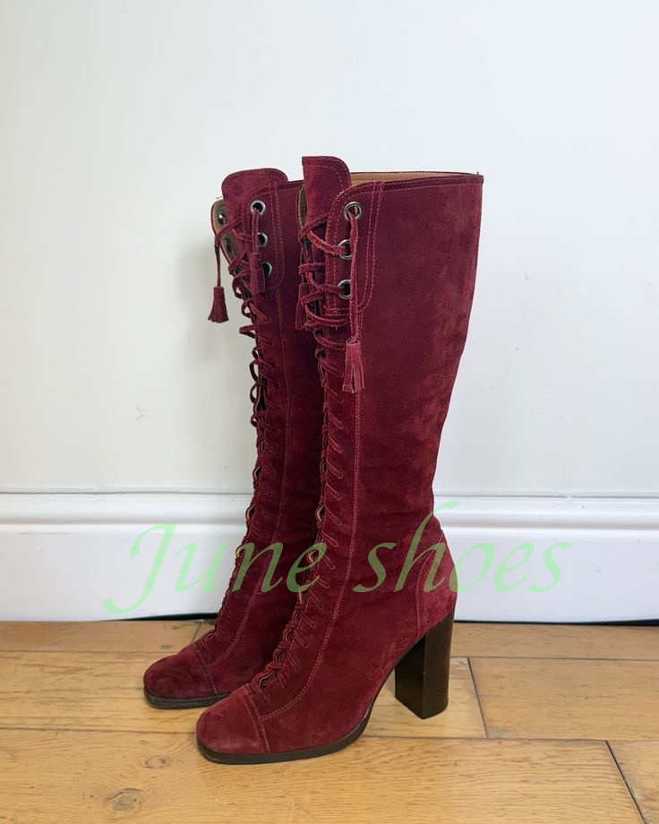 Dames bordeauxrode faux suède  - Western Cowgirl Boot recensie en prijs