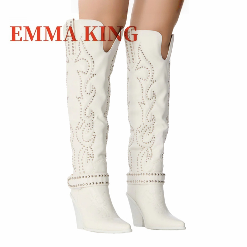 Kniehoge laarzen met klinknage - Western Cowgirl Boot recensie en prijs