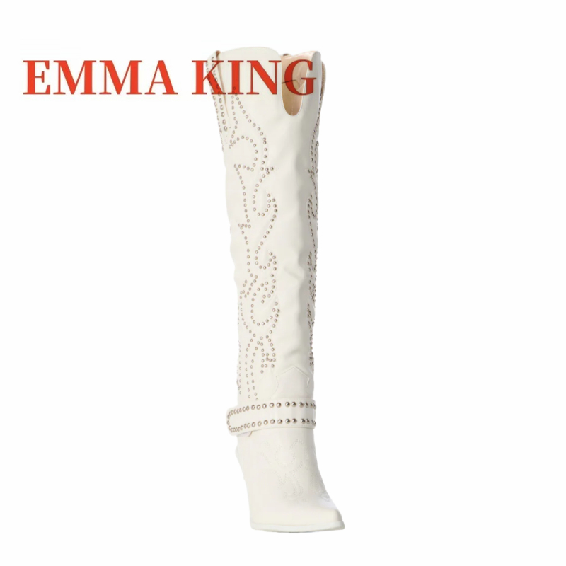 Kniehoge laarzen met klinknage - Western Cowgirl Boot recensie en prijs