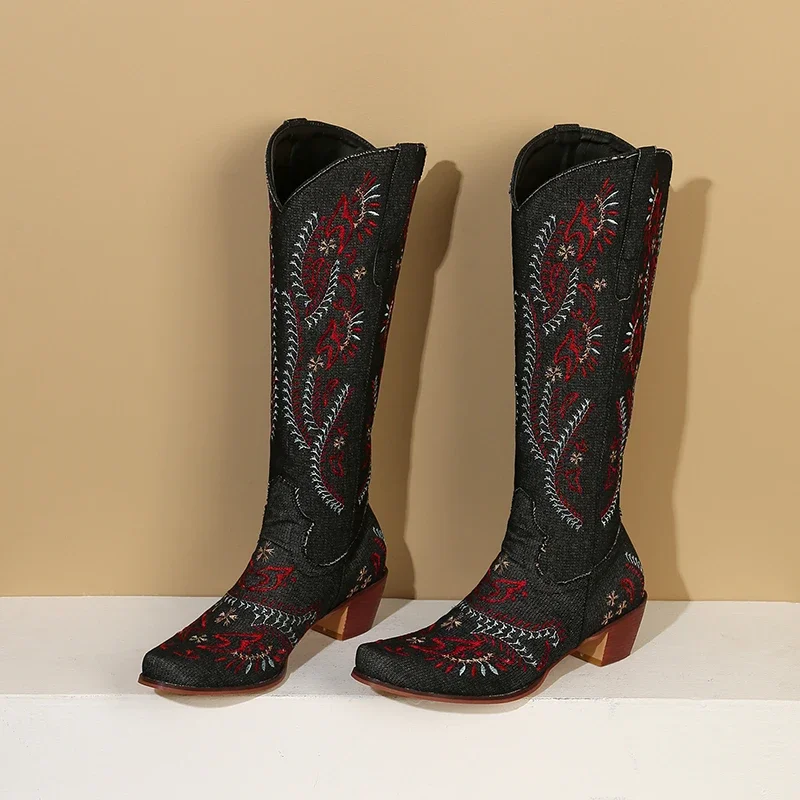 Blauwe denim westerse cowgirl  - Western Cowgirl Boot recensie en prijs